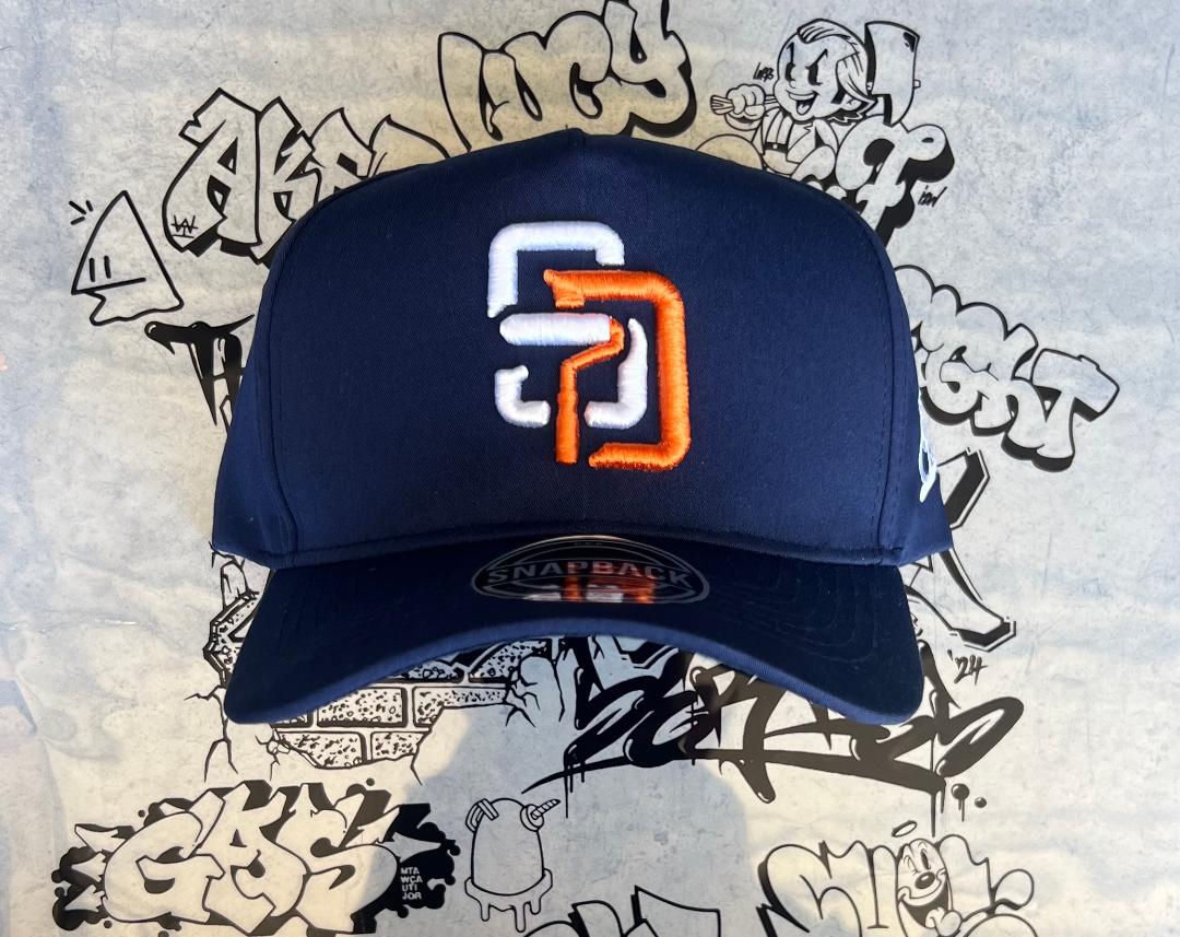 navy blue/orange